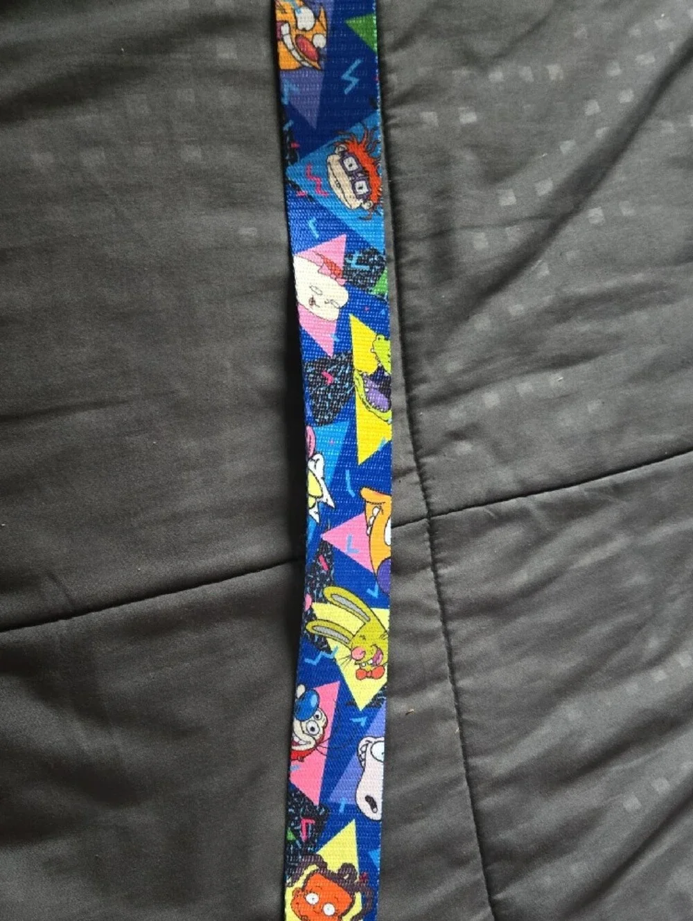 Nickelodeon Blue Cartoon Graphic Web Belt with Black Buckle